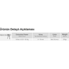 Resim Silikon Tabancası, Profesyonel, Plastik, Kırmızı, Frs Kod:203 