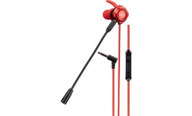 Resim Asonic AS-XGK100 Splitter Hediyeli 3.5mm Gaming Kırmızı Kulak Içi Mikrofonlu Kulaklık 