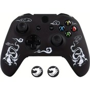 Resim Cloud011 Siyah Beyaz Ralan Xbox One S Kumanda Silikon Kılıf Hafif Koruyucu Laser Desen 