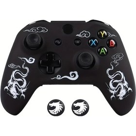 Resim Cloud011 Siyah Beyaz Ralan Xbox One S Kumanda Silikon Kılıf Hafif Koruyucu Laser Desen 