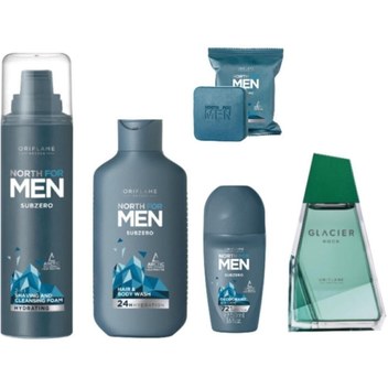 Oriflame Glacier Edt + North For Men Subzero Tıraş Köpüğü + Saç Ve Vücut Şampuanı + Roll-on Deodorant + Sabun