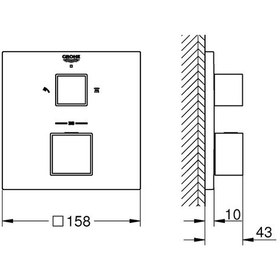 Resim Grohtherm Cube Termostatik Banyo/Duş Bataryası 24154000 Krom 