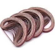 Resim 10 adet 330x10mm P40-400 Grit Zımpara Bantları, Pnömatik Bant Zımpara Makineleri için Alüminyum Oksit Zımpara, Parlatma ve Taşlama, Orta Zımpara Boyutu, Küçük Bant Zımpara Makineleri ile Uyumlu, Parlatma Bantı için Zımpara Bantı 