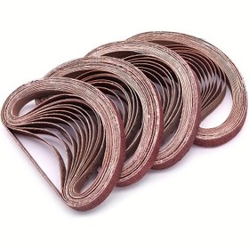 Resim 10 adet 330x10mm P40-400 Grit Zımpara Bantları, Pnömatik Bant Zımpara Makineleri için Alüminyum Oksit Zımpara, Parlatma ve Taşlama, Orta Zımpara Boyutu, Küçük Bant Zımpara Makineleri ile Uyumlu, Parlatma Bantı için Zımpara Bantı 