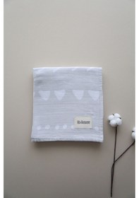 Resim Müslin Geometrik Oeko-tex Sertifikalı %100 Pamuk 2 Katlı 110x115 Cm Bebek Müslin Battaniye & Örtü Gri 