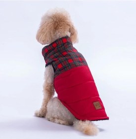 Resim Pawstar Kırmızı Elgin Paws Su İtici Küçük Irk Köpek Puf Yelek Yağmurluk 