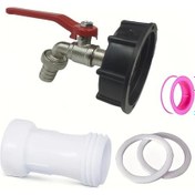 Resim Topshop1 1 Adet Ibc Tank Adaptörü 1/2 Inç Pirinç Musluk S60 6 Dişli Bağlantı 11cm Uzatma Pas Önleyici Bahçe Su Tankı 