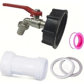 Resim Topshop1 1 Adet Ibc Tank Adaptörü 1/2 Inç Pirinç Musluk S60 6 Dişli Bağlantı 11cm Uzatma Pas Önleyici Bahçe Su Tankı 