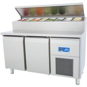 Resim Öztiryakiler Çift Inox Kapılı Buzdolabı, Pizza Hazırlık Tablalı, Tag 270 Ntv, 142x70 Cm 