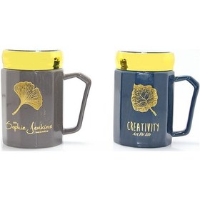 Resim Larimar Ayna Kapaklı Porselen Kupa Bardak - 9025233771481lmr 