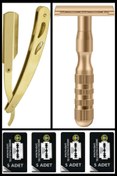 Resim Qualis S8 Full Metal Tıraş Makinesi U3 Full Metal Ustura 20 Adet Platinum Jilet 
