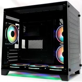 Resim Tiranozor Ti-Game Pulse Black 6 Rgb Fan Black Mesh Gamıng Kasa Power Yok 
