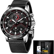 Resim Hanyang Gümüş Siyah Lıge Lüks Üst Marka Kuvars Erkek Saat Spor Paslanmaz Çelik Hasır Kemer Erkekler Kol Saati Rahat Su Geçirmez Adam Relogio Masculino (Yurt Dışından) 