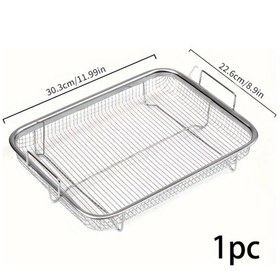 Resim Willowhaven 1 Adet Paslanmaz Çelik Izgara Fritöz Sepeti Hava Fırını Raftı Silvery 