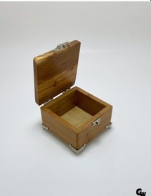 Resim Doğal Ahşap Takı Kutusu Ahşap Saklama Kutusu Kiraz Ağacı Boy:12cm En:12cm Yük:8cm 