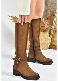 Resim Fox Shoes Vizon Kısa Topuklu Günlük Kadın Çizme G674240109 