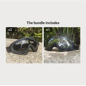 Resim Oldfriend Gri 2+gümüş Vintage Deri Motosiklet Gözlüğü Rüzgar Ve Toz Geçirmez Koruyucu 