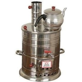 Resim Anka Odunlu 3 Demlikli 30 Litre Paslanmaz Semaver 