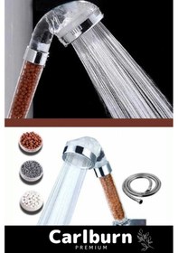 Resim Premium Özel Zeolid Taşlı Yüksek Emisyon Güçlü Boncuklu Su Tasarruflu Kireç Önleyici Duş Başlığı Çok Renkli 