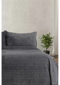 Resim Merinos Modern Line 3 Parça Battaniye Seti - Antrasit Renk 