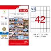 Resim Tanex Tw-2154 35X42.64MMx100Ad. Lazer Yazıcı Etiketi 