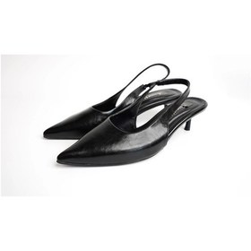 Resim Assortie Siyah İnce Topuklu Slingback Ayakkabı Siyah 