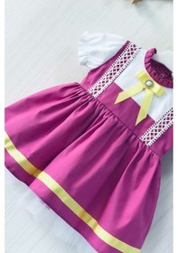 Resim Maşa Kız Çocuk Bebek Kostüm Tasarım Mor Elbise 001 