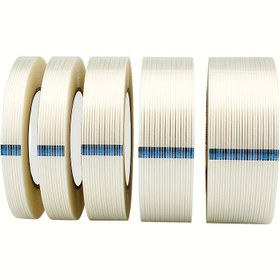 Resim 1cm/2cm/3cm/4cm/5cm Farklı Özelliklerde 25m Güçlü Çizgili Fiber Bant, Lityum Pil Sızdırmazlığı, Elektrik Tamirleri, Ambalajlama ve DIY Projeleri için Uygun 