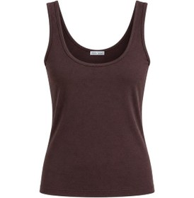 Resim Vadon 1008 Kadın Pamuklu U Yaka Askılı Yumuşak Dokulu Basic Kolsuz Atlet Body Kahverengi 