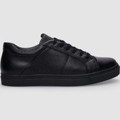 Resim Cabani %100 Hakiki Deri Siyah Bağcıklı Erkek Sneaker Siyah 