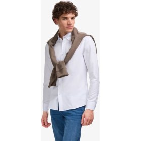 Resim U.s. Polo Assn. Erkek Beyaz Gömlek 50322159-VR013 Slim Fit Düz Yaka Trend Tasarım Kolsuz 