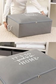 Resim 2'li Set Gri Büyük Boy Baza Altı Çekyat Tipi Yastık Yorgan Kazak Düzenleyici Kıyafet Hurcu 62x46x22 