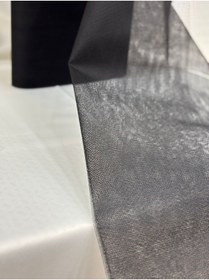 Resim GÜRLEK TEKSTİL Siyah Kristal Tül Araba Süs, Bohça Süs, Nişan Bohça Süs, Kapı Süsü Tülü, Doğum Günü Tülü 100x300cm, 