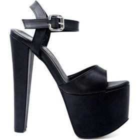 Resim KİNDEP Kindep Yüksek Topuklu (18 cm) Platform (7 cm) Kadın Ayakkabı SİYAH 
