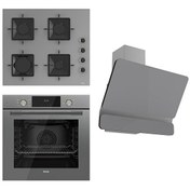 Resim Flowart SS Serisi Gri Ankastre Set (SS208 - QMS63CPR - D082) Ferre