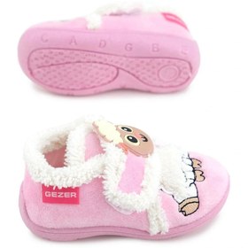 Resim Gezer Kuzu Figürlü Kışlık Yumuşacık Ev Pandufu Pembe 