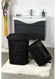 Resim Woow Kirli Sepeti Ve Çamaşır Sepeti - Plastik Sepet- Siyah 