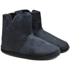 Resim Riva Shoes Kaşe Erkek Kışlık Panduf Ev Botu Ev Ayakkabısı Yumuşak Taban Siyah 