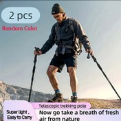 Resim 2 Adet, Alüminyum Alaşımlı Teleskopik Yürüyüş Bastonu, Kampçılık ve Dağcılık için Outdoor Baston, Rastgele Renkler, Erkekler için Yürüyüş Bastonları, Yaşlılar için Yürüyüş Çubukları, Kadınlar için Yürüyüş Bastonları 