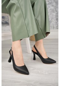 Resim Nesilshoes Nesil Shoes Tam 175 Siyah Topuklu Kadın Sandalet 