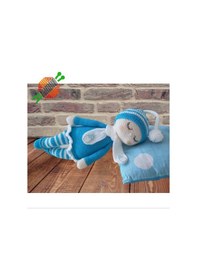 Resim Amigurumi Oyuncak Uyku Arkadaşı Mavi Bebek 45Cm 