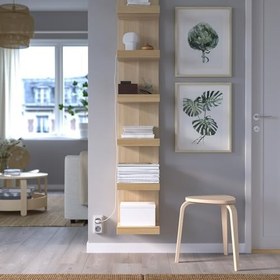 Resim Ayaksız duvar rafı, ağartılmış meşe görünümlü, 30x190 cm 