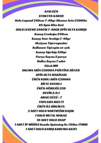 Resim Oslo Legend 240cm 7-40gr Okuma Aria C3000a 8x Spin Olta Seti 