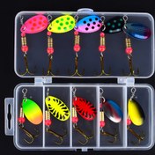 Resim 10 Adet Metal Kaşık Olta Yemi - Üçlü Kancalı, Sağlam Spinnerbait, Canlı Renkler (Neon Yeşil, Kırmızı, Mavi, Altın, Metalik) - Turna Balığı, Levrek, Alabalık için İdeal - Tatlı ve Tuzlu Su Balıkçılığına Uygun - Organizatör Kutusu Dahil, Olta Yemleri ve Yemekleri 