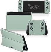 Resim Tacky Design Nintendo Switch OLED Kaplama ile Uyumlu Klasik Düz Renk Kaplama - Vinil 3M Çıkartma Seti - Nintendo Switch OLED Skin Joy Con, Konsol, Dock ile Uyumlu - Çıkartma Sargısı (Nane Yeşili) 