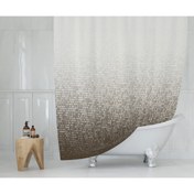 Resim Tropik Home Kahverengi Banyo Perdesi Duş Perdesi Su Geçirmez Banyo Perdeleri Polyester Kumaş Duş Perde 180X200CM 