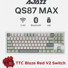 Resim Ajazz QS87 Max Alüminyum Alaşımlı TFT Ekranlı Custom Mekanik Klavye (QS87 Max - Yeşil Beyaz) 