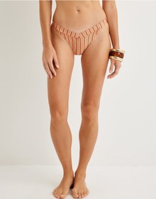 Resim Koton Simli Bikini Altı V Kesim Normal Bel Çizgili Multi Renkli 3sak00048mm Mavi Çizgili 
