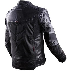 Resim Prosev Falcon 4 Mevsim Siyah Deri Motosiklet Mont 