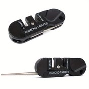 Resim 4'ü 1 Arada Taşınabilir Cep Bıçak Bileme Aleti, Dış Mekan Kullanımı İçin Çok Fonksiyonlu Tungsten Çelik Bıçak Aracı 